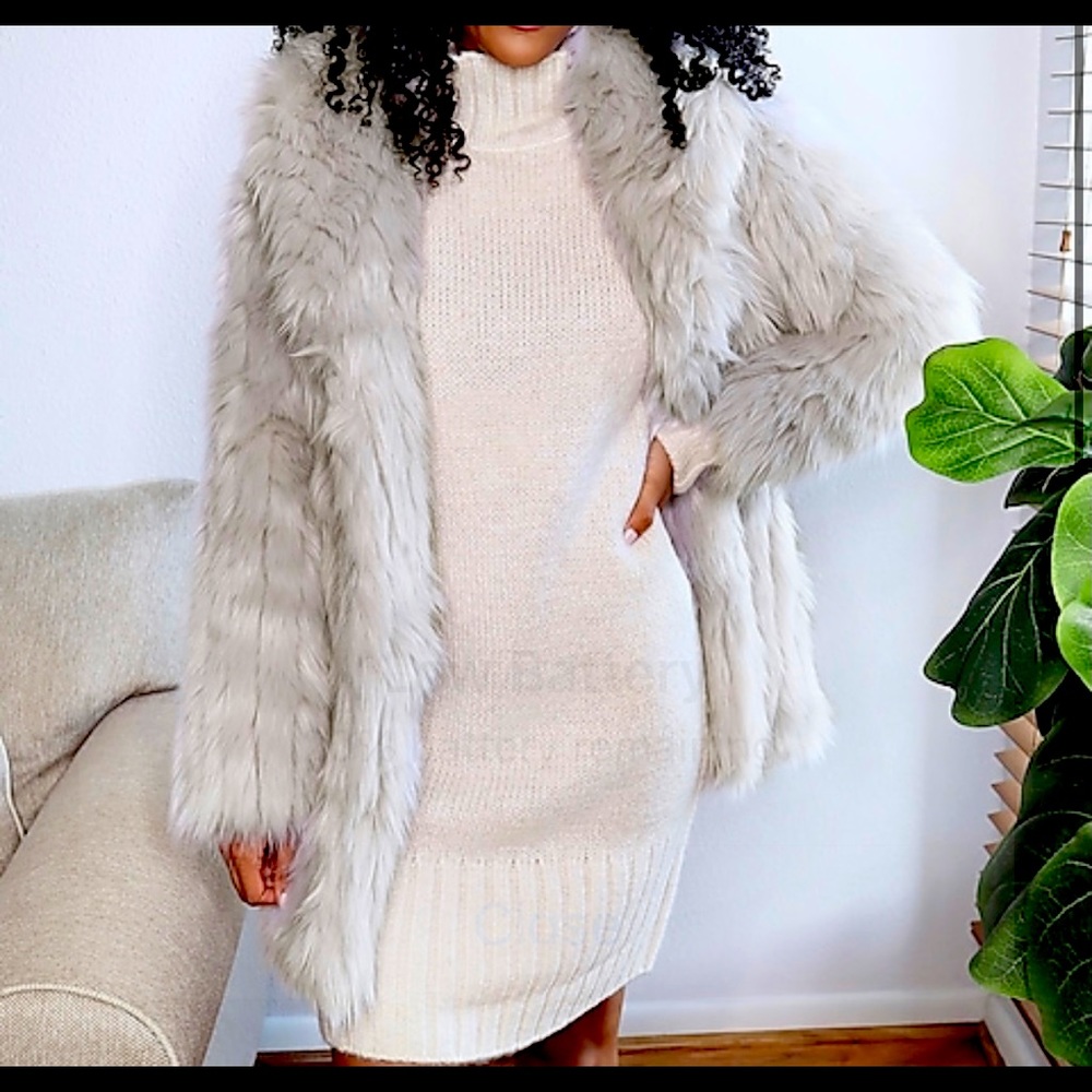 Express Oversized Faux Fur Coat
